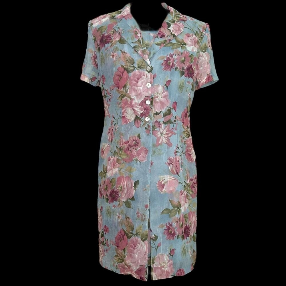 Vintage Blue and Pink Dress Set Size 8